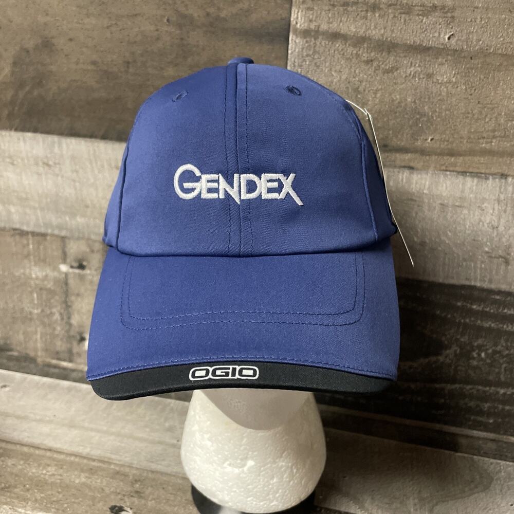 “GENDEX” Embroidered Logo Strap back Hat Blue OGIO Tag